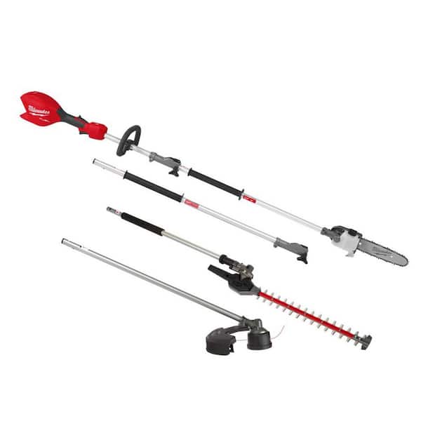M18 FUEL 18V 10 in. Brushless Cordless Battery Powered QUIK-LOK Pole Saw w/ String Trimmer & Hedge Trimmer Attachments