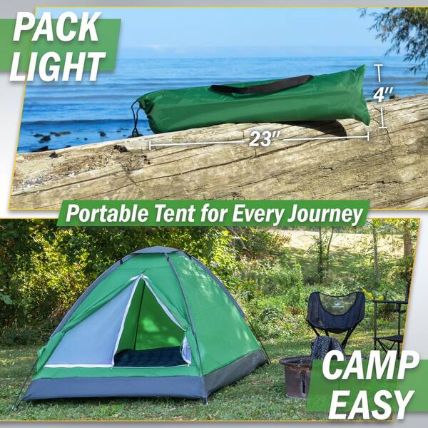 Wakeman Outdoors 2-Person Leafy Green Happy Camper Tent M470010