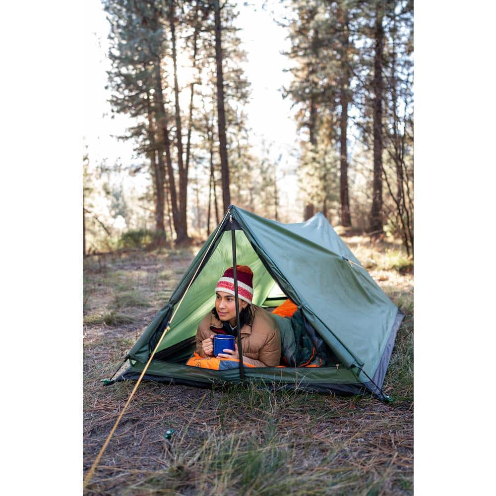 Forest Green 2-Person Three-Season Backpacking Tent with Carry Bag