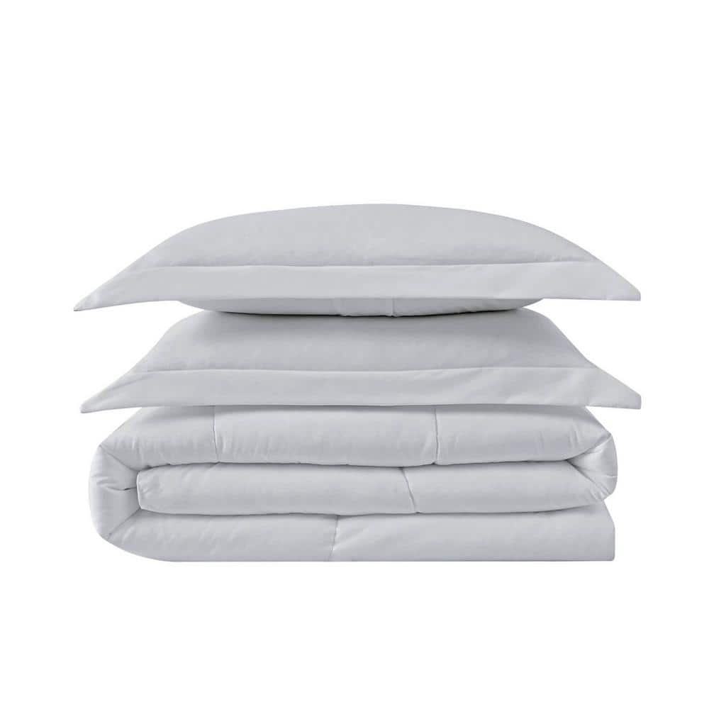 TRULY CALM Everyday Antimicrobial 3-Piece Gray Microfiber King Down ...