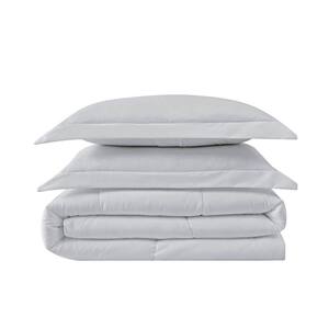 Everyday Antimicrobial 3-Piece Gray Microfiber King Down Alternative Comforter Set