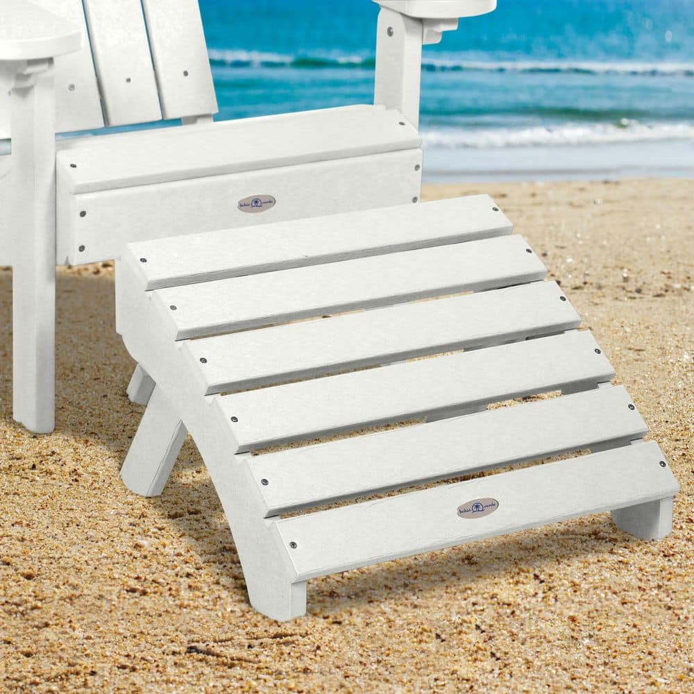 Bahia Verde Coconut White Recycled Plastic Folding Adirondack Outdoor Ottoman 1-Pack price history on PriceWatchPro