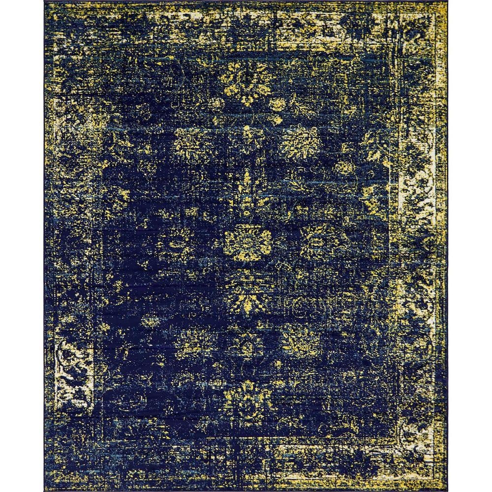 Yellow 8 ft. x 10 ft. Polypropylene Oriental Indoor Area Rug