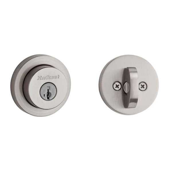 Kwikset 158 Series Satin Nickel Singe Cylinder Deadbolt Featuring SmartKey Security and Microban Technology