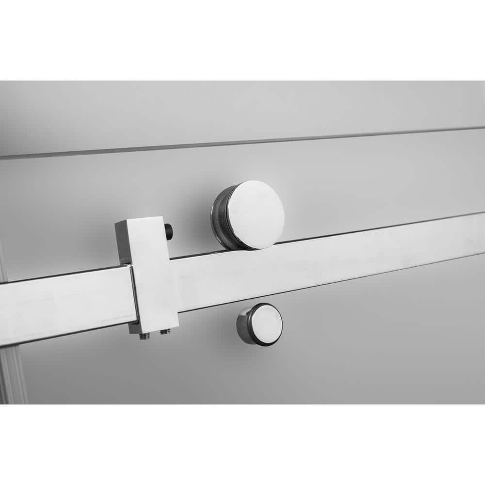 Moselle 48'' x 75'' Chrome Frameless Sliding Shower Door with Frosted Glass