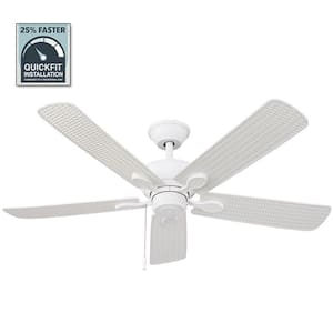 Staysail 52 in. Indoor/Outdoor Matte White Ceiling Fan with Reversible Motor (Wet Rated)