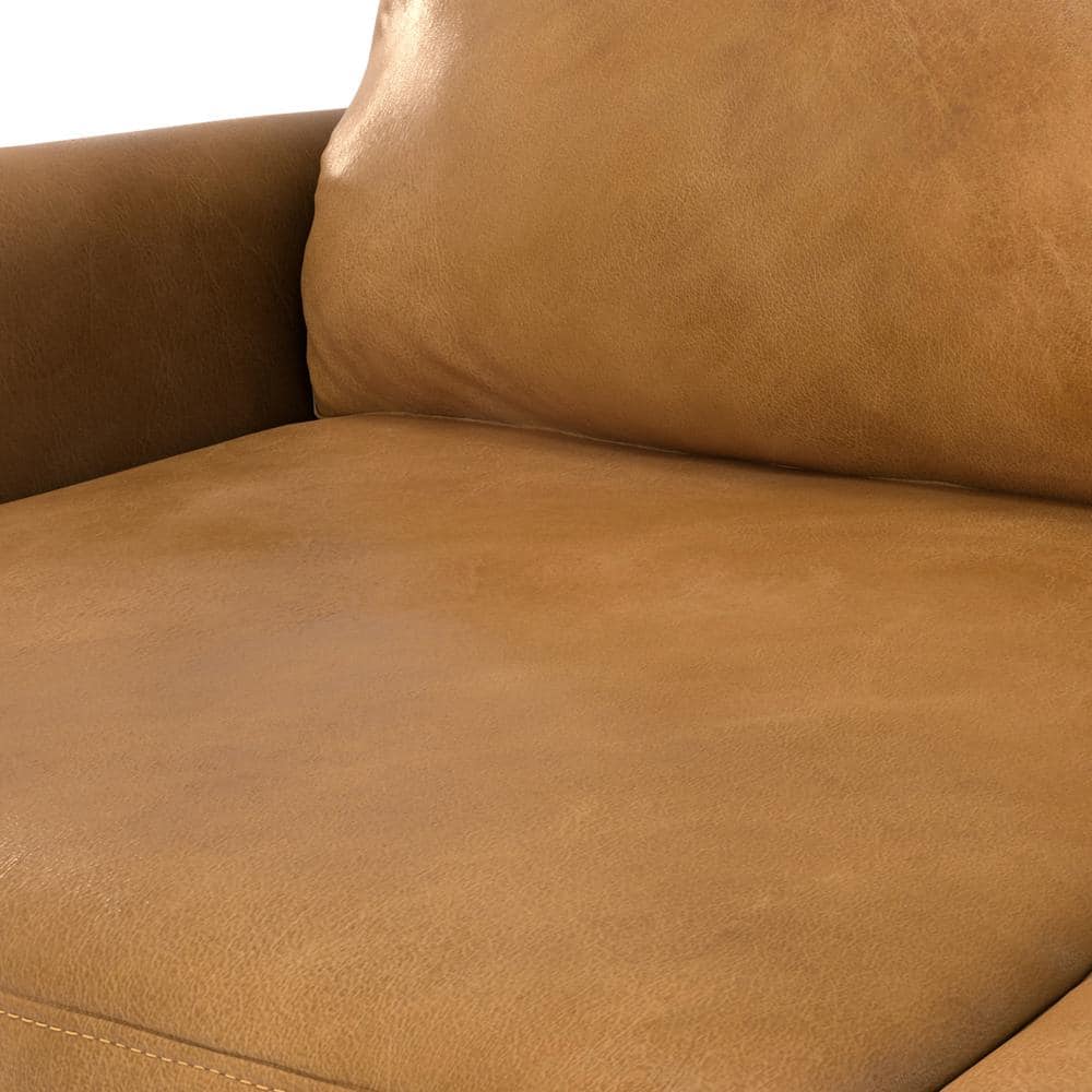 Sienna Leather 76-Inch Sofa with Removable Cushions