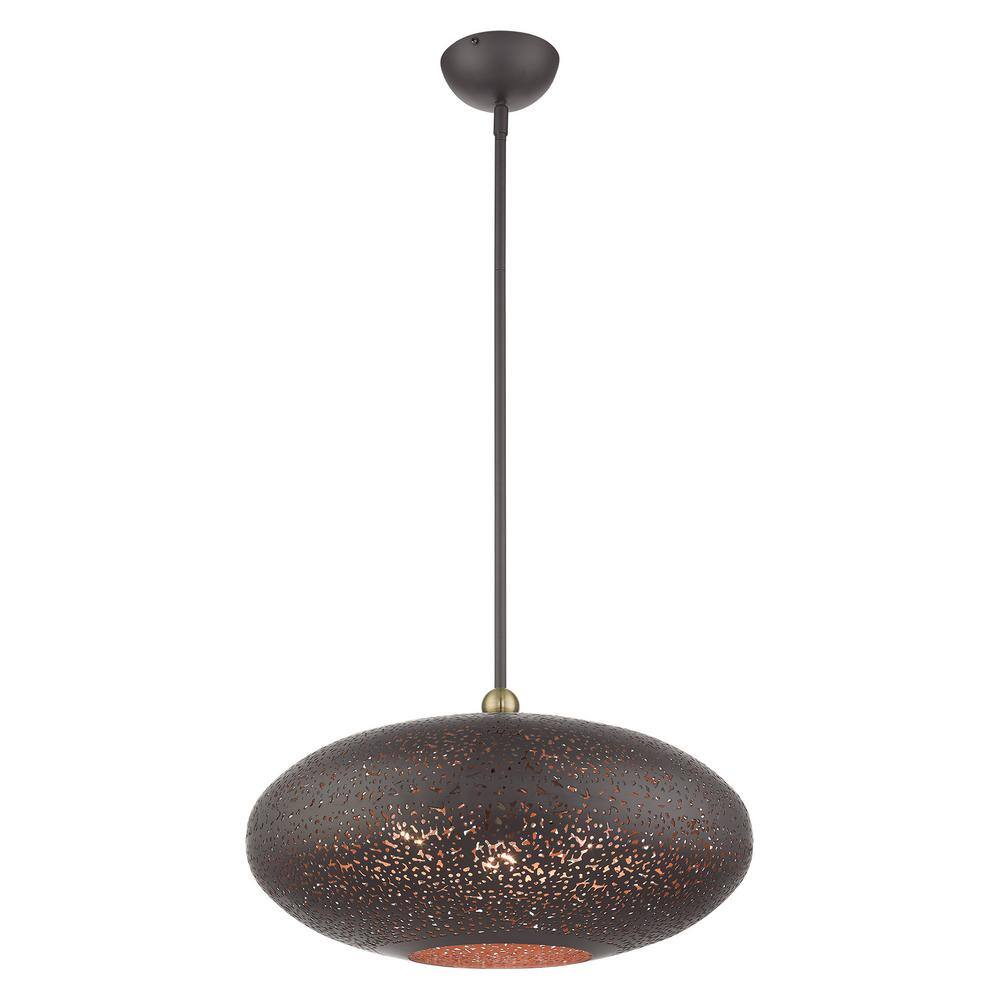 Charlton 3-Light Bronze and Gold Globe Pendant