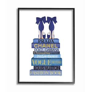  Stupell Industries Blue Bow Heels Above Iconic Designer Books Wall  Art, 16 x 20, White: Posters & Prints