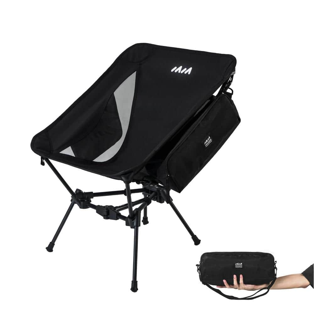 Angel Sar Black Light-Weight Foldable Outdoor Camping Chair with Carry Bag