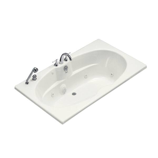 KOHLER ProFlex 7242 6 ft. Acrylic Oval Drop-in Whirlpool Bathtub in White