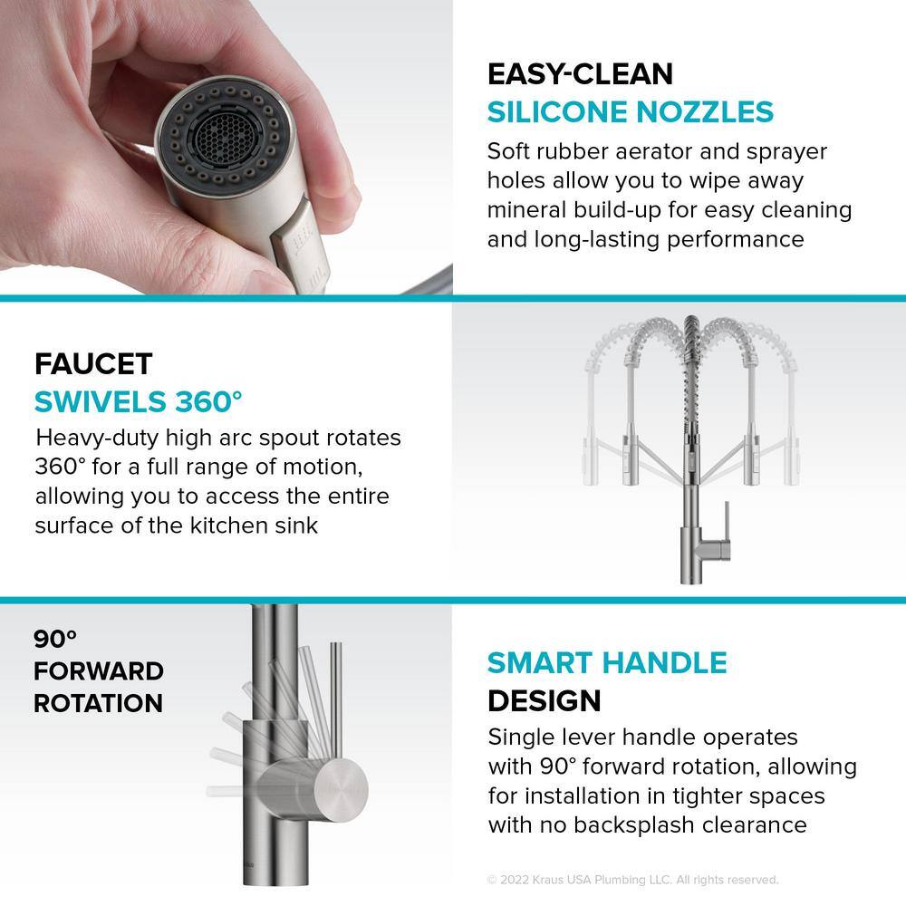 Stainless Steel Touchless Sensor Commercial Pull-Down Kitchen Faucet