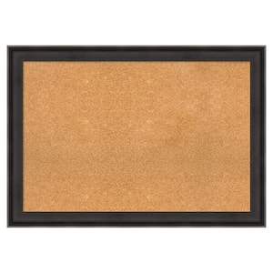Allure Charcoal Wood Framed Natural Corkboard 40 in. x 28 in. bulletin Board Memo Board