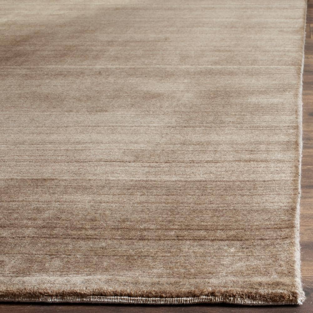 Taupe Hand-Knotted Wool 6' x 9' Area Rug