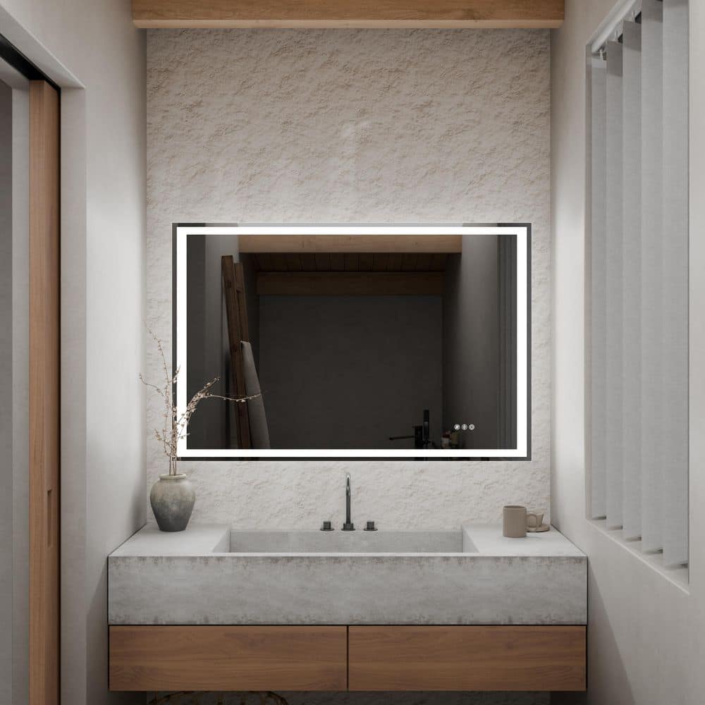 48 in. W x 40 in. H Rectangular Frameless Anti-Fog Dimmable Wall Bathroom Vanity Mirror with Backlit and Front Lit price history on PriceWatchPro