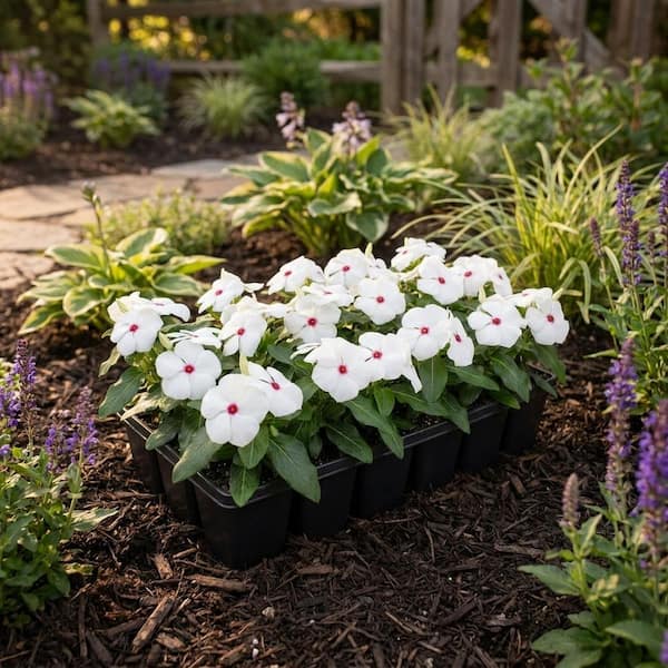 Teamson Kids 1.97 Gal. Vinca Cora Polka Dot Flower in 2.75 in