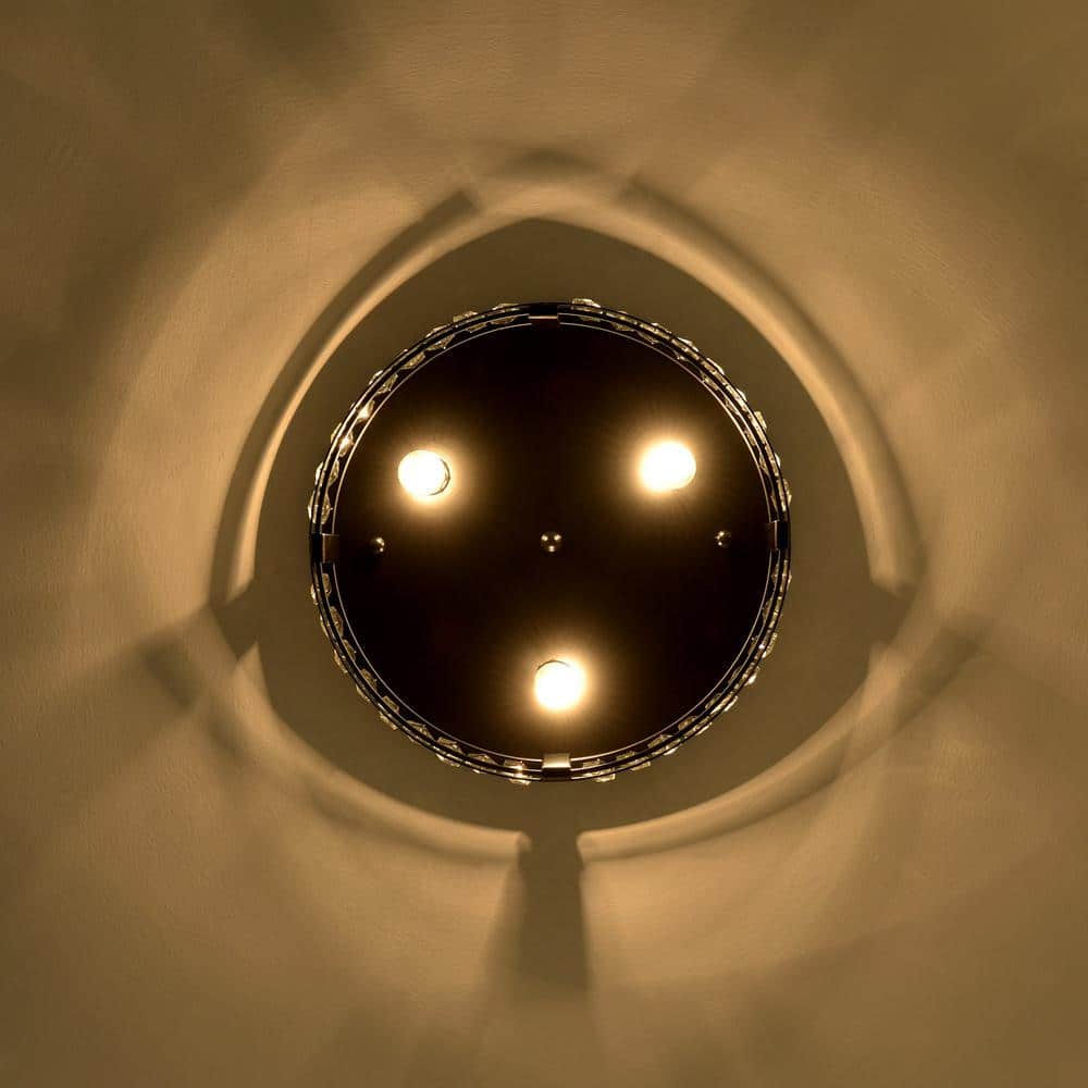 Matte Black Crystal Drum Flush Mount Ceiling Light