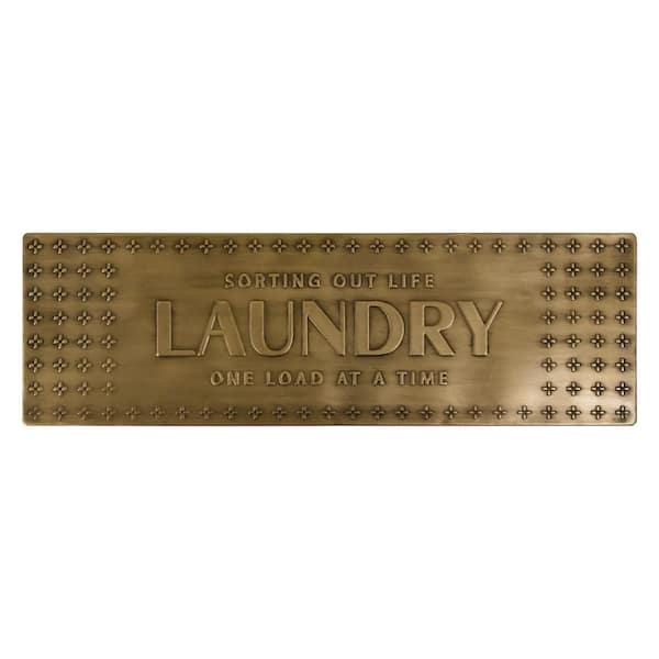 Sorting Out Life One Load at a Time Antique Gold Metal Laundry Room Sign Rustic Embossed Wall Art 9.37 in. Hx29.87 in. L