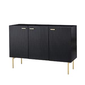 Laconia 47 in. Wide Black Sideboard with 3-Doors and Adjustable Shelves