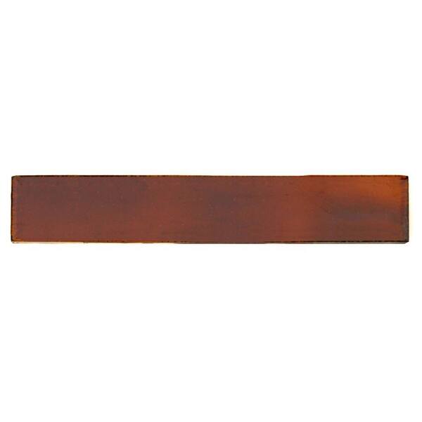 Solistone Hand-Painted Russet Red 1 in. x 6 in. Ceramic Pencil Liner Trim Wall Tile