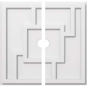 1 in. P X 7 in. C X 20 in. OD X 2 in. ID Knox Architectural Grade PVC Contemporary Ceiling Medallion, Two Piece