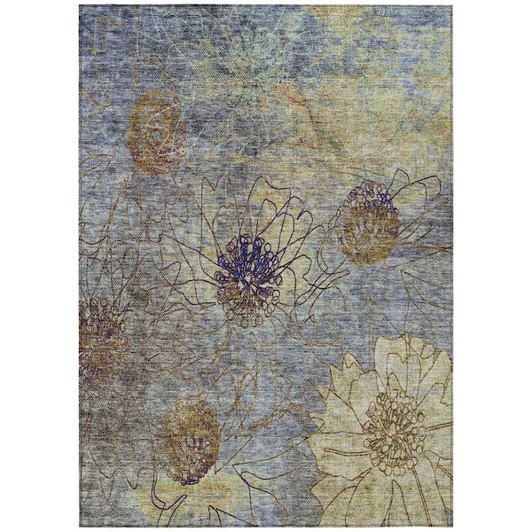 Addison Rugs Chantille Machine Washable Indoor/Outdoor Abstract ACN2235 Denim 2 ft. 6 in. x 3 ft. 10 in. Area Rug
