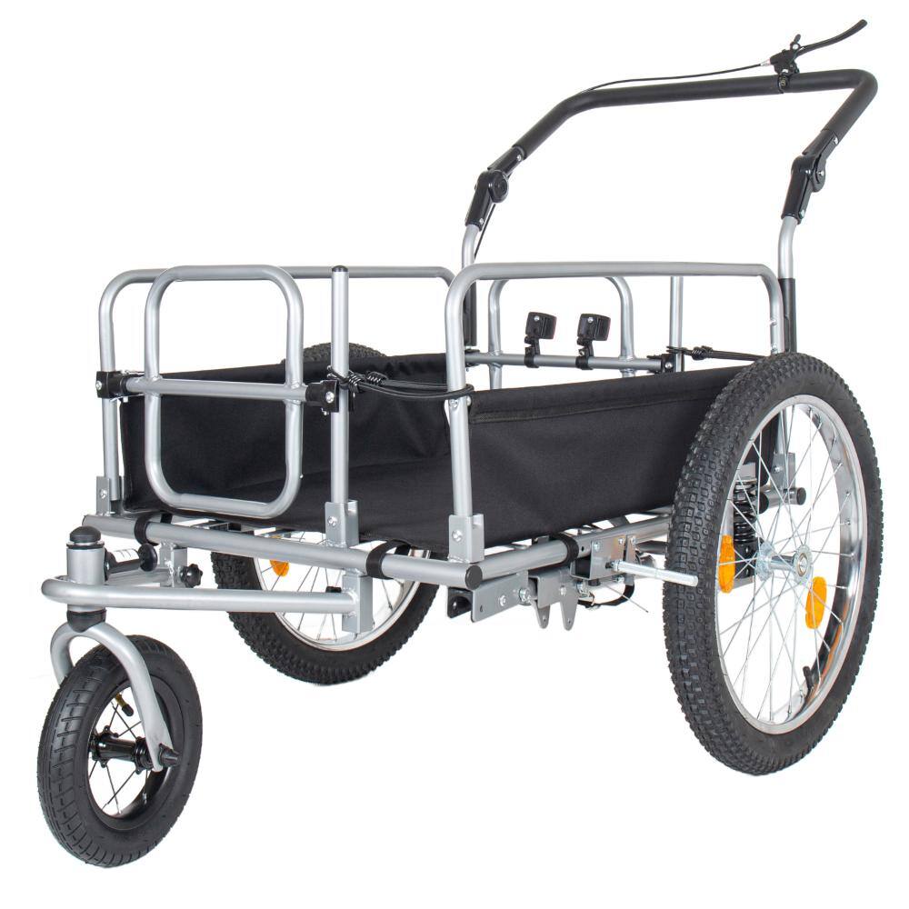 3-in-1 Heavy-Duty Bike Cargo Trailer, 150lbs Capacity,Steel Frame, Convertible Stroller & Pull Cart w/Suspension price history on PriceWatchPro