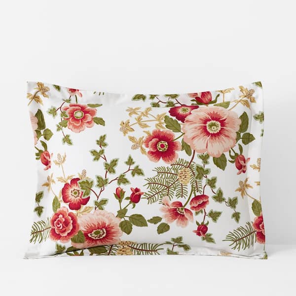 The Company Store Legends Hotel Melody Floral Ivory Wrinkle-Free Sateen Standard Sham