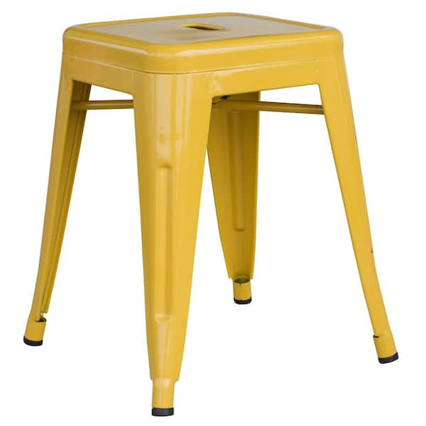 AmeriHome Loft Style 18 in. Gold Stackable Metal Bar Stool