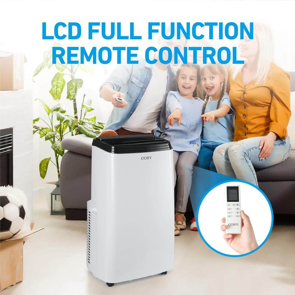 Coby 12,000 BTU White Portable Air Conditioner with Heater and Remote