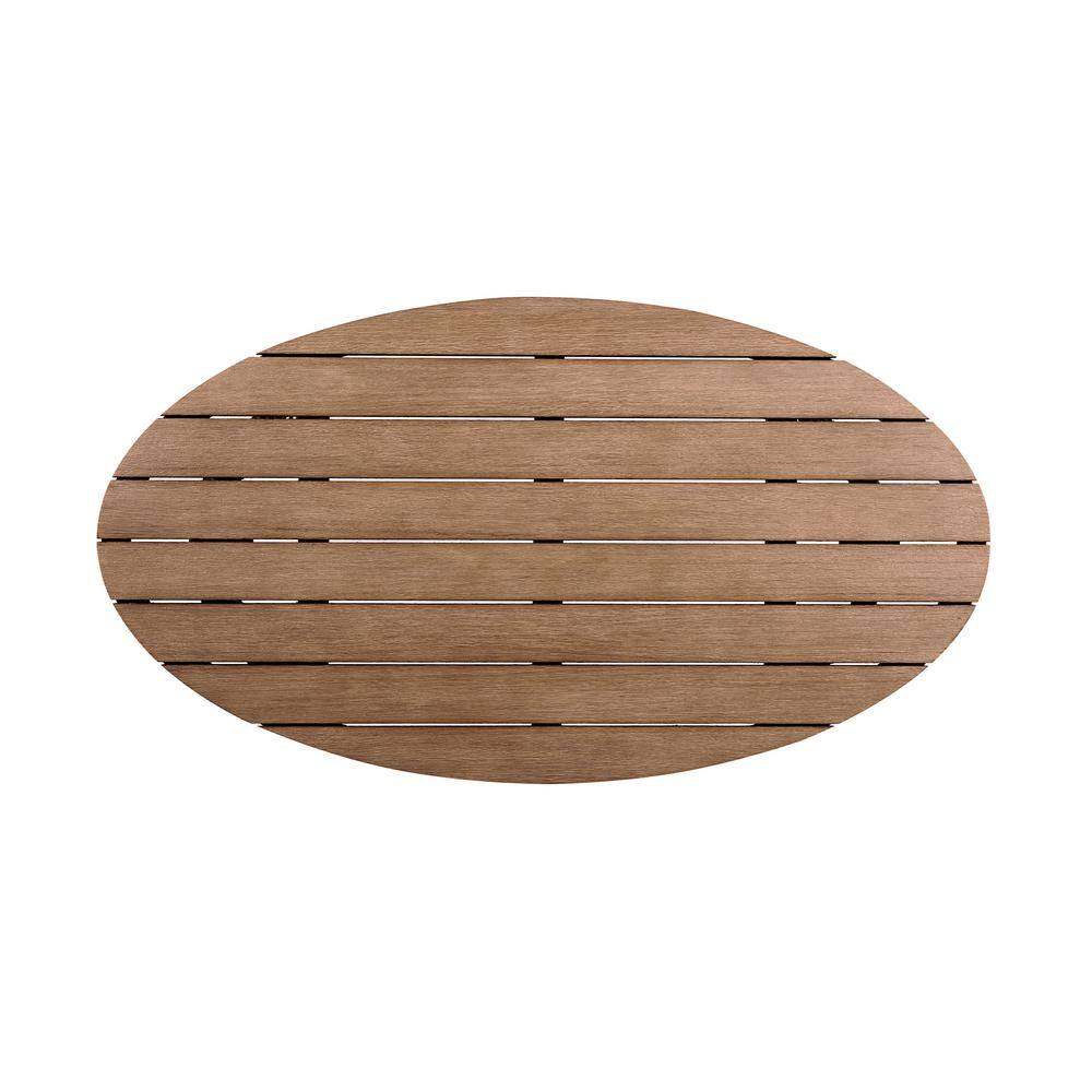 Benicia 47'' Weathered Eucalyptus and Gray Rope Outdoor Coffee Table