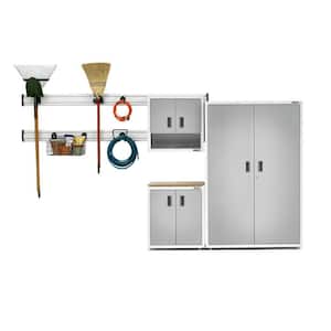 Ready-to-Assemble 72 in. H x 76 in. W x 18 in. D Steel Garage Cabinet and Wall Storage System in White (9-Piece)