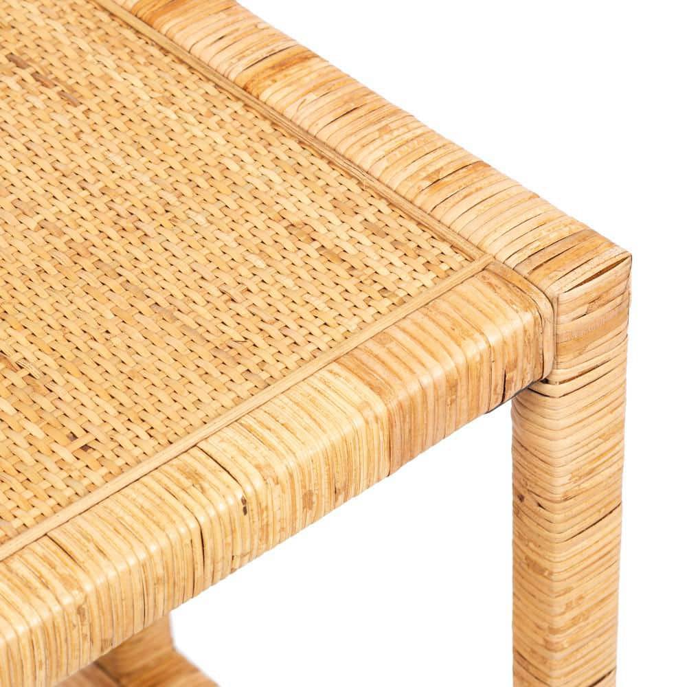 Rafina 22 in. Natural Brown Rectangle Wicker End Table - thumbnail 6