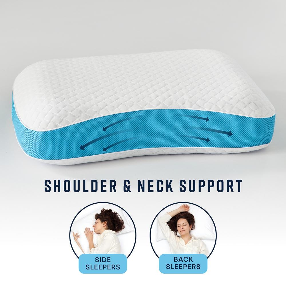 Ultra Firm Gel-Infused Memory Foam Back Sleeper Pillow