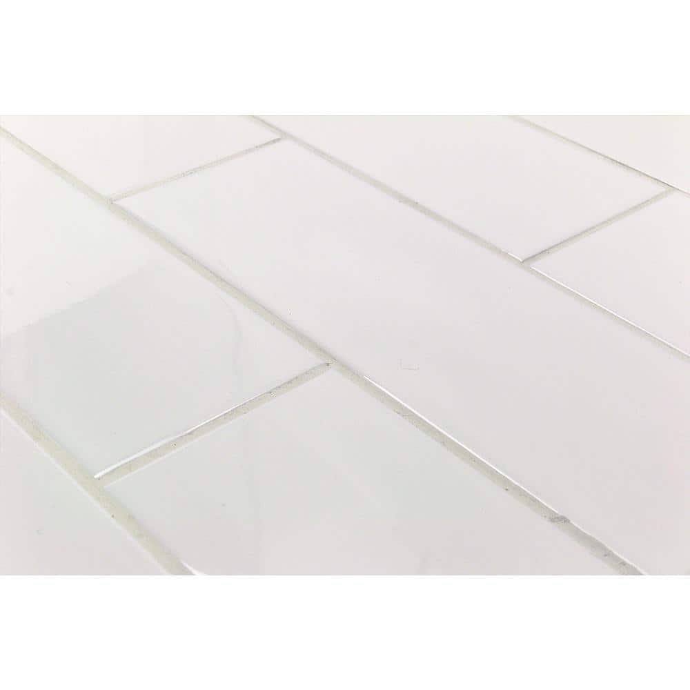 Primary White 4" x 12" Polished Ceramic Subway Tile
