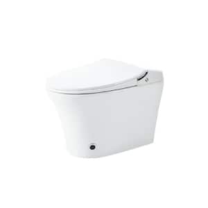 1.28 GPF Smart Toilet with Dryer and Warm Water, Single Flush, Elongated Heated Seat in White Remote Control,Night Light