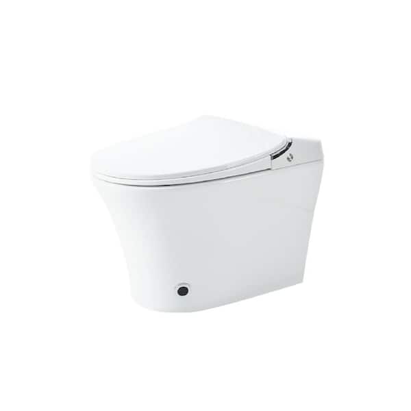 cadeninc 1.28 GPF Smart Toilet with Dryer and Warm Water, Single Flush, Elongated Heated Seat in White Remote Control,Night Light