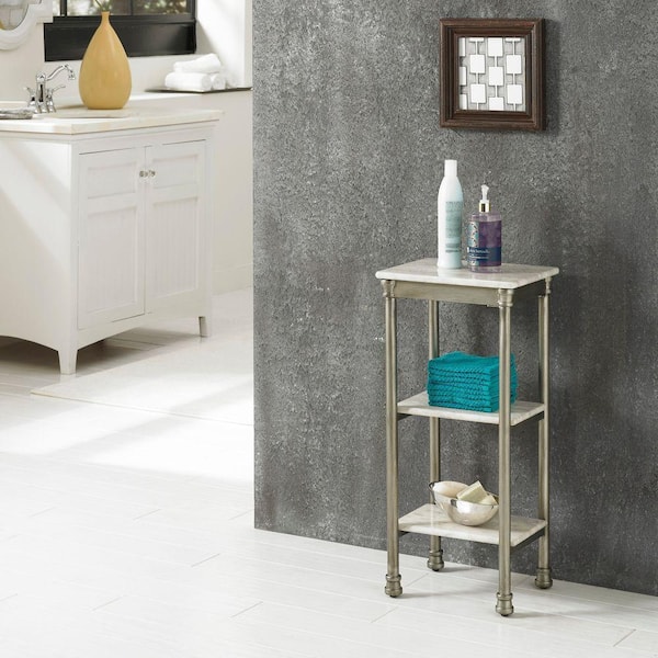 HOMESTYLES Orleans Gray Marble Storage Furniture