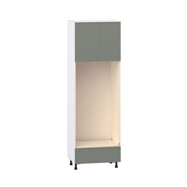 Fairview 30 in. W x 24 in. D x 94.5 in. H Slim Shaker Assembled Double Oven Cabinet with Drawer in Moss Green