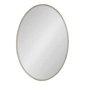 Elmora 22.25 in. W x 32.00 in. H Gold Oval Traditional Framed Decorative Wall Mirror
