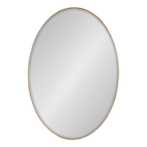 Elmora 22.25 in. W x 32.00 in. H Gold Oval Traditional Framed Decorative Wall Mirror