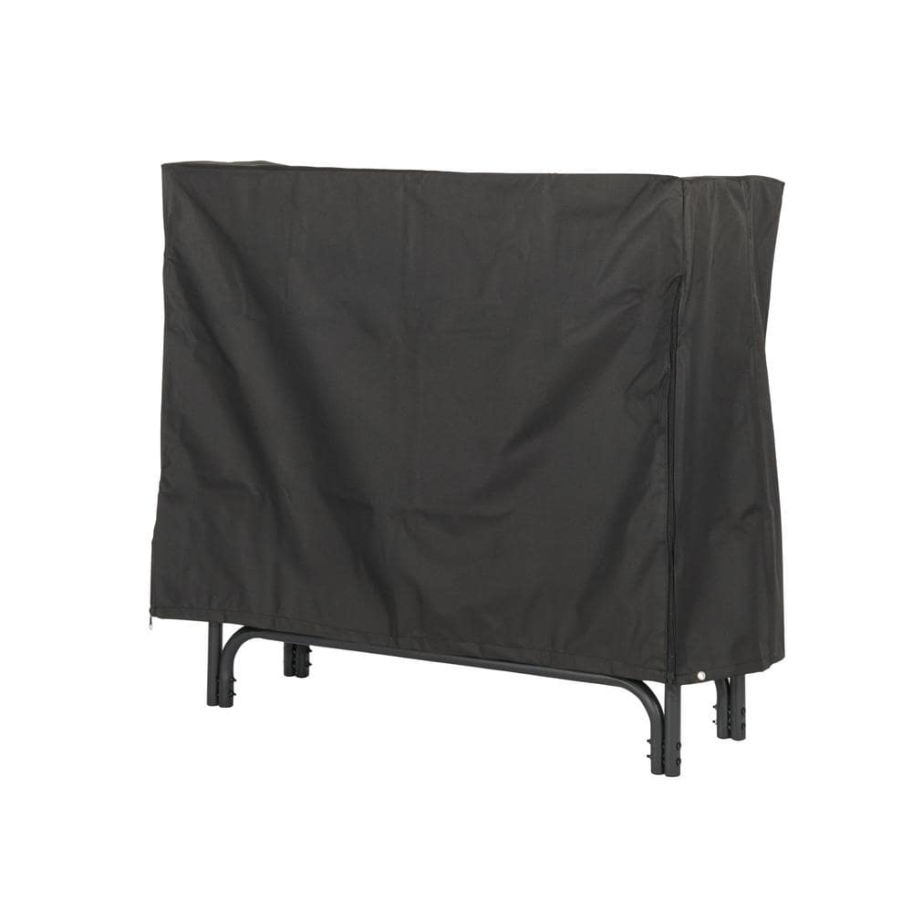 Medium Black Woven Polyester Log Rack Cover