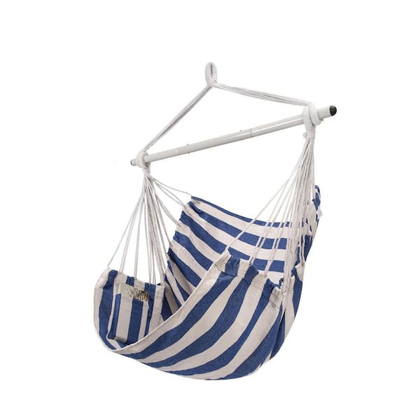 4 ft. Hammock Chair Swing Hammock with Stand in Blue