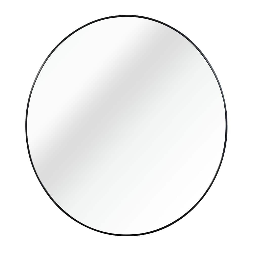 "42""W x 42""H Round Wall-Mounted Bathroom Mirror with Aluminum Frame,Black" price history on PriceWatchPro