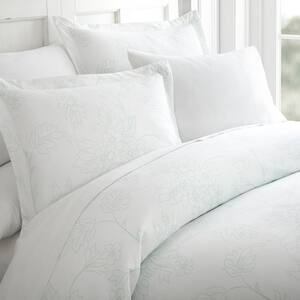 Becky Cameron Vine Patterned Performance Gray Queen 3-Piece Duvet Cover ...