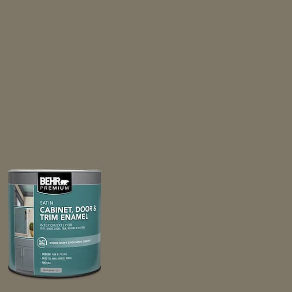 BEHR PREMIUM 1 qt. #HDC-NT-05 Aged Olive Satin Enamel Interior/Exterior Cabinet, Door & Trim Paint