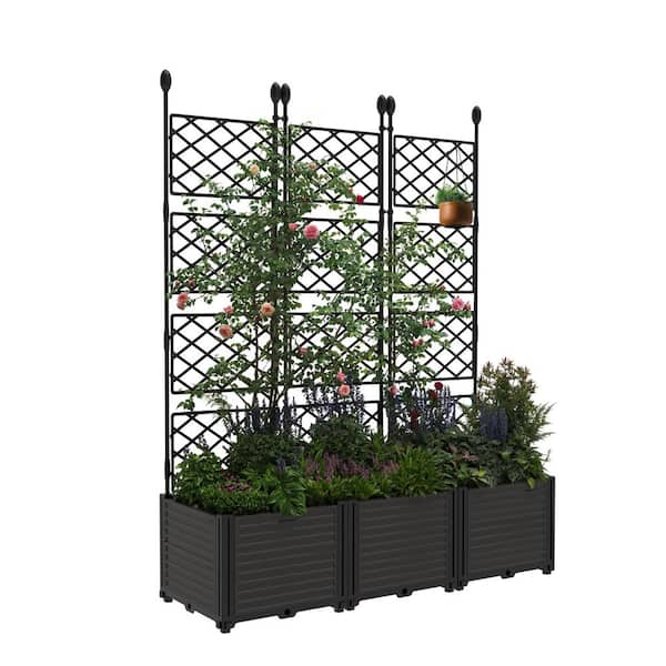 Garvee 48.8 in. x 16.2 in. x 63 in. Plastic Raised Garden Bed with
