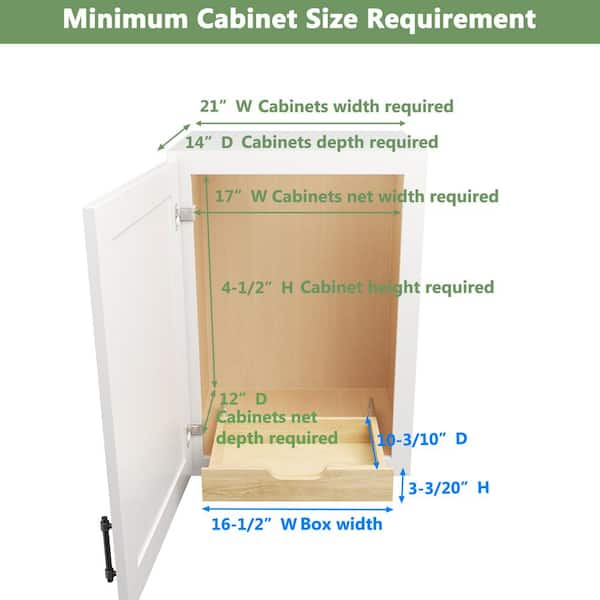 16-1/2 Two-Tier Drawer System w/Soft Close (Frameless Cabinets)