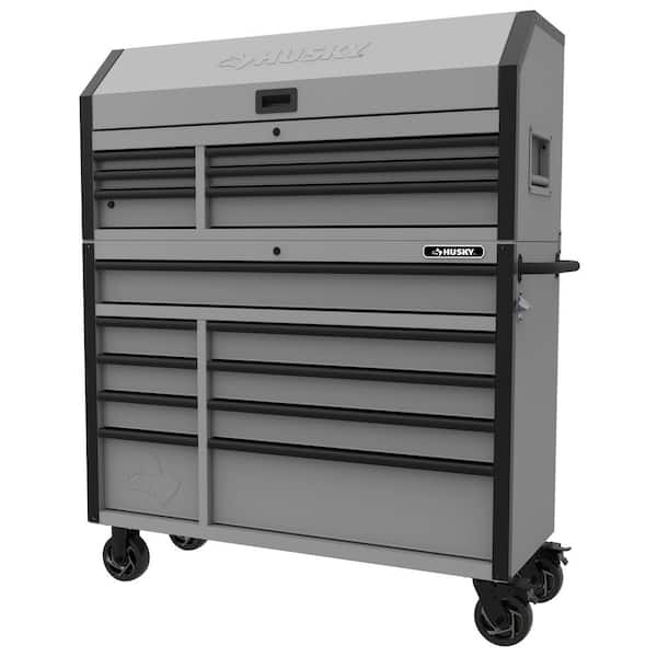 Heavy-Duty 52 in. W 15-Drawer Matte Gray Steel Rolling Tool Chest Combo