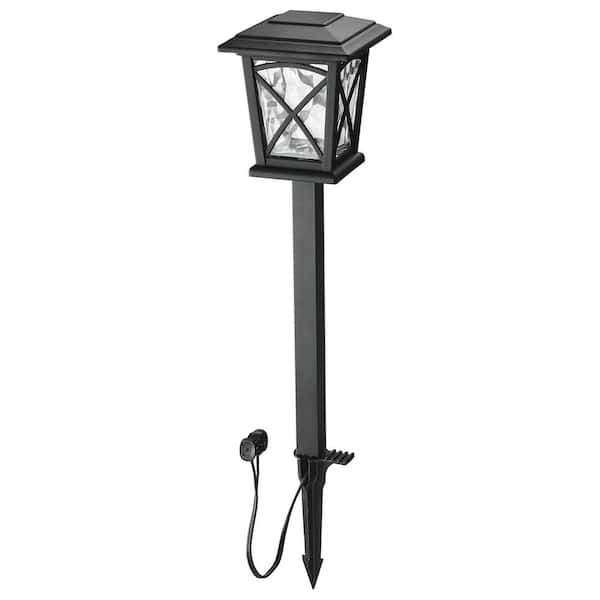 Hampton Bay Low-Voltage Black Outdoor Integrated LED Landscape Path Light  with Ribbed Glass Lens NXT-LV-2002 - The Home Depot